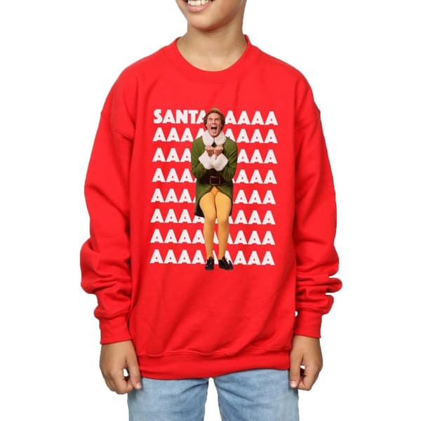 Elf Boys Buddy Santa Scream Sweatshirt