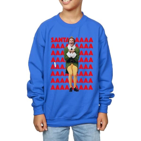 Elf Boys Buddy Santa Scream Sweatshirt