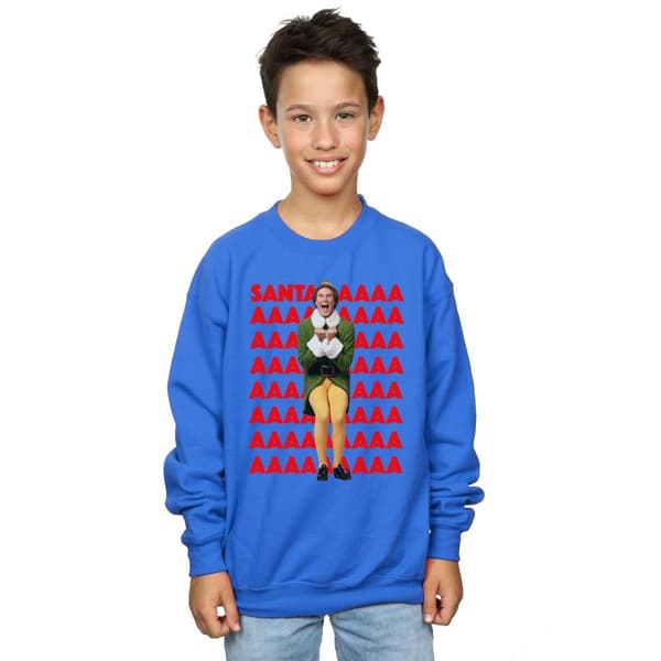 Elf Boys Buddy Santa Scream Sweatshirt