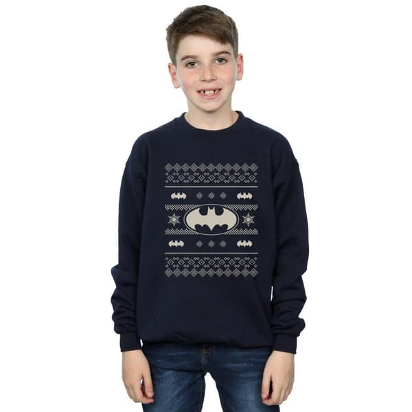 DC Originals Stickad Batman-tröja med julmotiv för pojkar