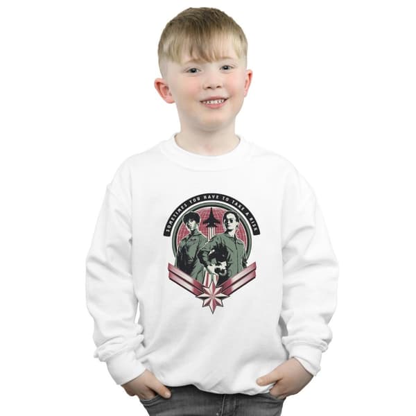 Marvel Boys Captain Marvel Take A Risk Sweatshirt