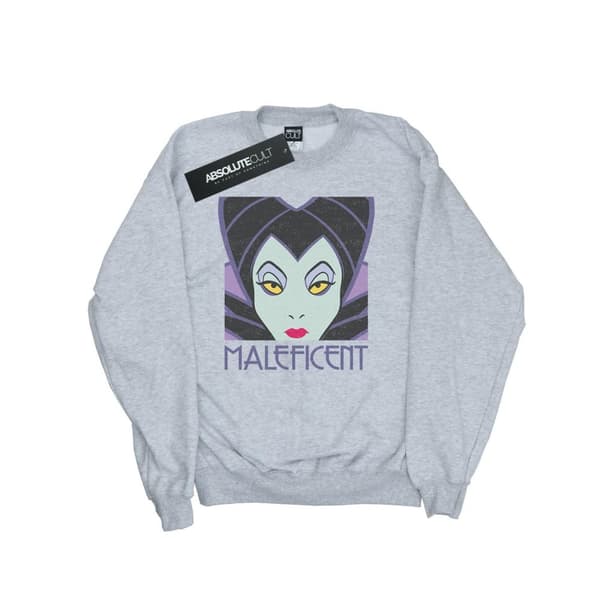Disney Mens Maleficent Cropped Head Sweatshirt
