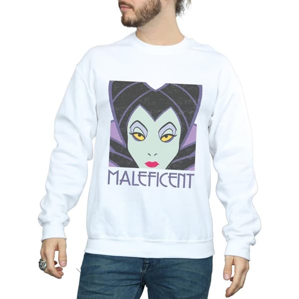 Disney Mens Maleficent Cropped Head Sweatshirt
