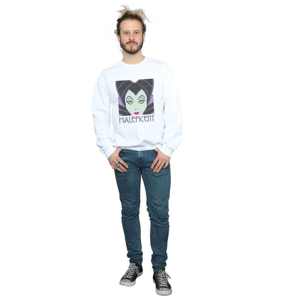 Disney Mens Maleficent Cropped Head Sweatshirt