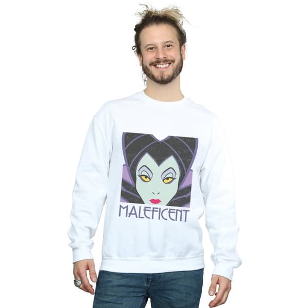 Disney Mens Maleficent Cropped Head Sweatshirt