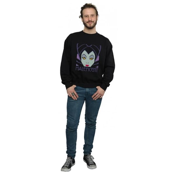 Disney Mens Maleficent Cropped Head Sweatshirt