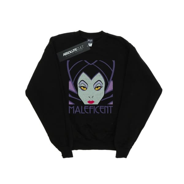 Disney Mens Maleficent Cropped Head Sweatshirt