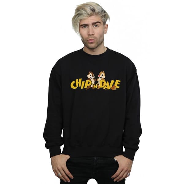 Disney Mens Chip And Dale Character Logo Sweatshirt