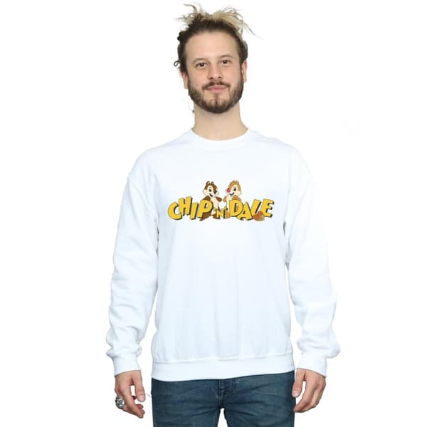 Disney Mens Chip And Dale Character Logo Sweatshirt
