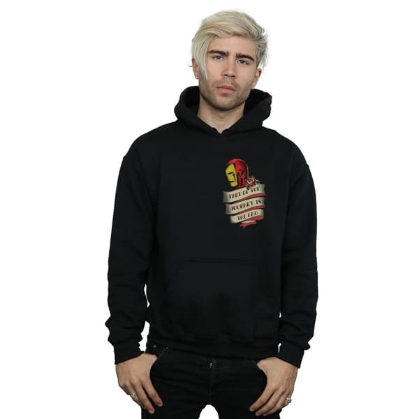 Marvel Mens Iron Man Tattoo Journey Breast Print Hoodie