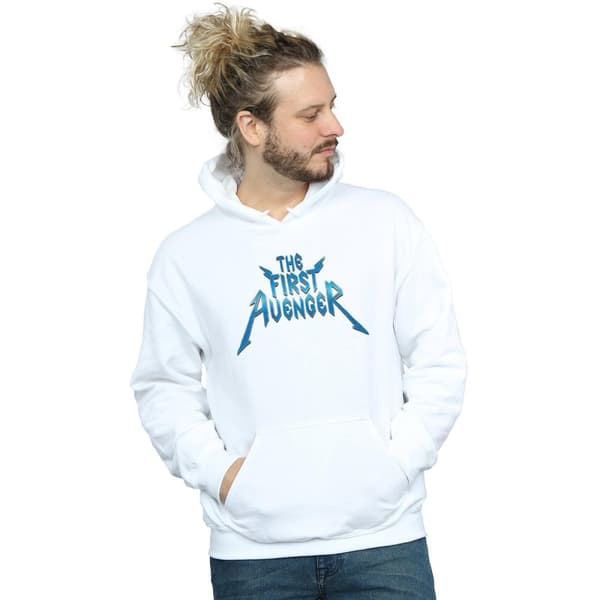 Marvel Mens The First Avenger Metal Logo Hoodie
