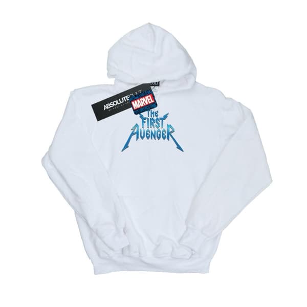 Marvel Mens The First Avenger Metal Logo Hoodie