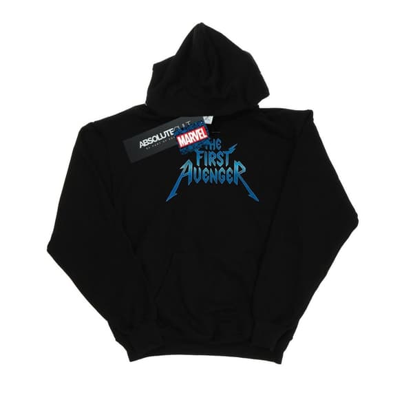 Marvel Mens The First Avenger Metal Logo Hoodie