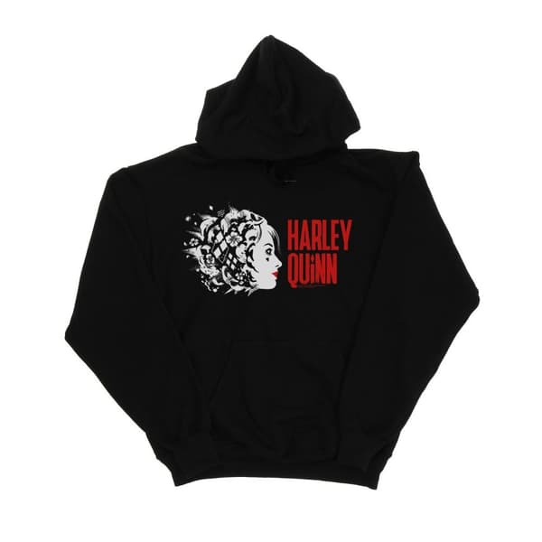 DC Comics Mens The Suicide Squad Harley Quinn Stencil Logo Hoodie