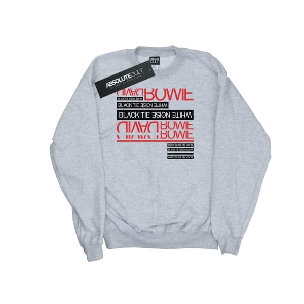 David Bowie Dam/Tjej Svart Slips Vit Noise Sweatshirt Sports Grey XL