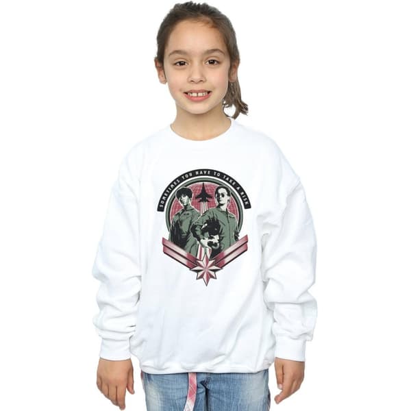Marvel Girls Captain Marvel Take A Risk Sweatshirt