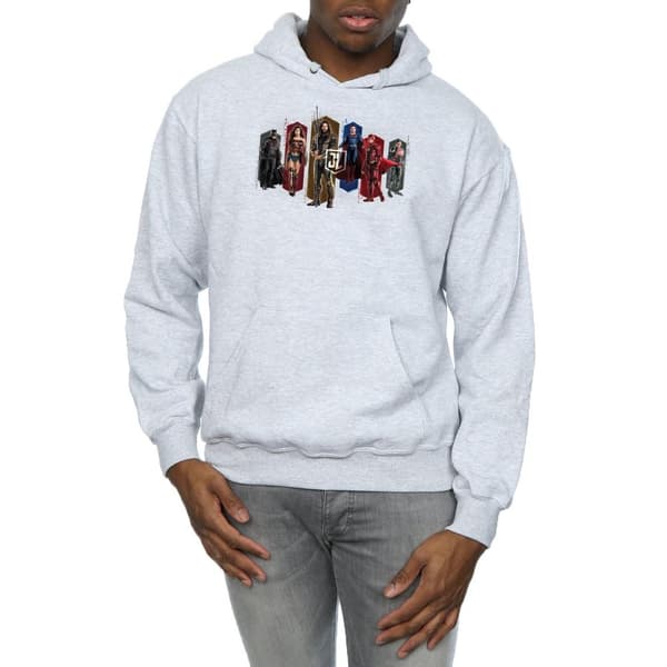 DC Comics Mens Justice League Movie Team Hexagons Hoodie