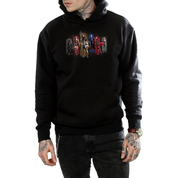 DC Comics Mens Justice League Movie Team Hexagons Hoodie