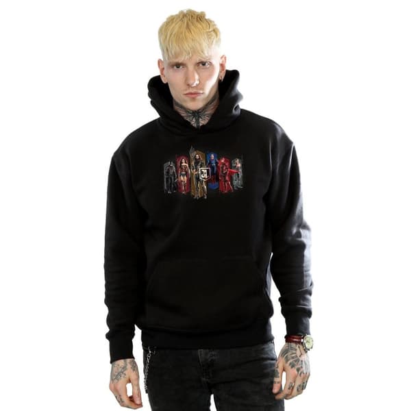 DC Comics Mens Justice League Movie Team Hexagons Hoodie