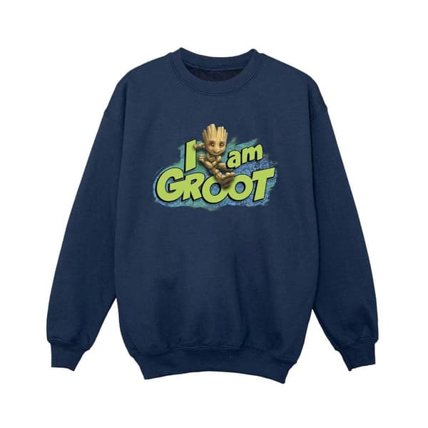 Marvel Pojkar Guardians Of The Galaxy I Am Groot Jumping Sweatshirt