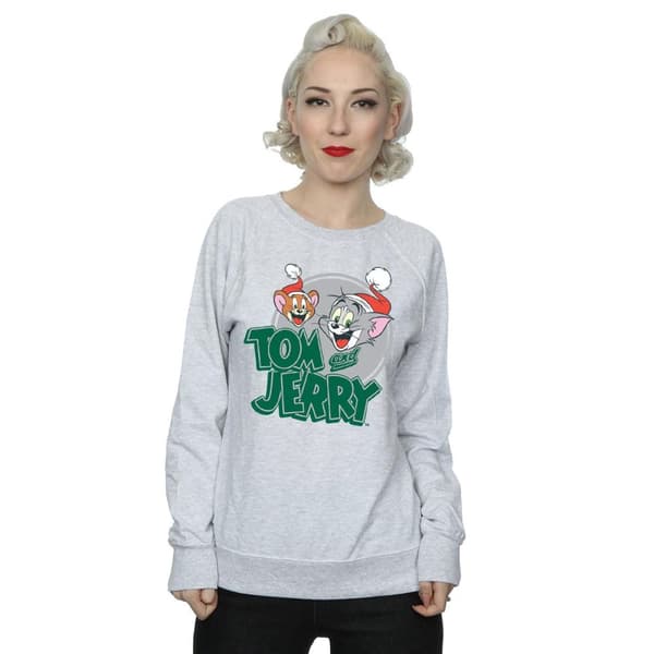 Tom And Jerry Womens/Ladies Christmas Greetings Sweatshirt
