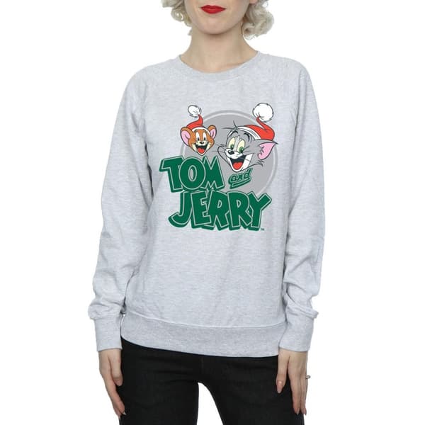 Tom And Jerry Womens/Ladies Christmas Greetings Sweatshirt
