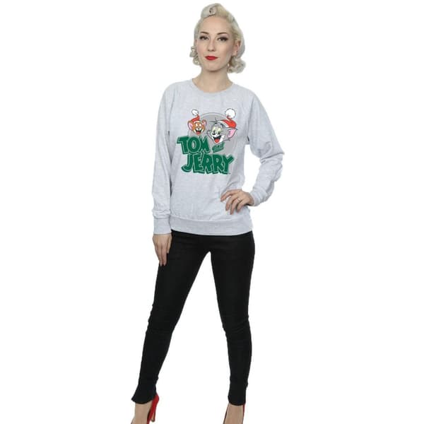 Tom And Jerry Womens/Ladies Christmas Greetings Sweatshirt