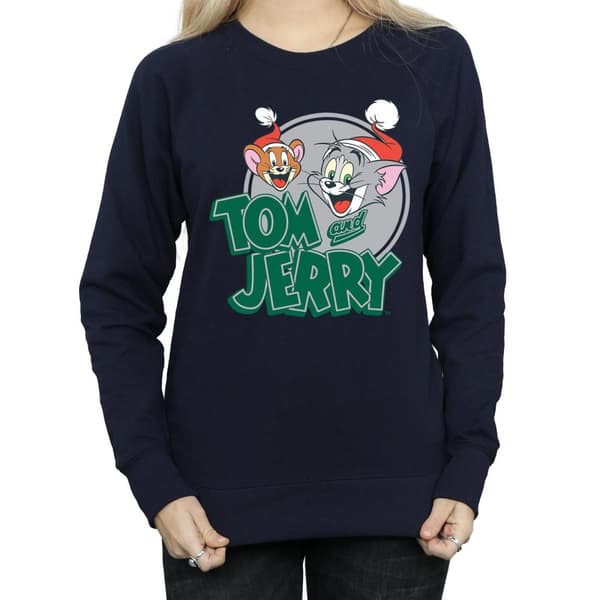 Tom And Jerry Womens/Ladies Christmas Greetings Sweatshirt