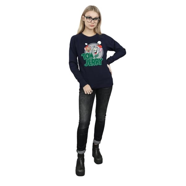 Tom And Jerry Womens/Ladies Christmas Greetings Sweatshirt