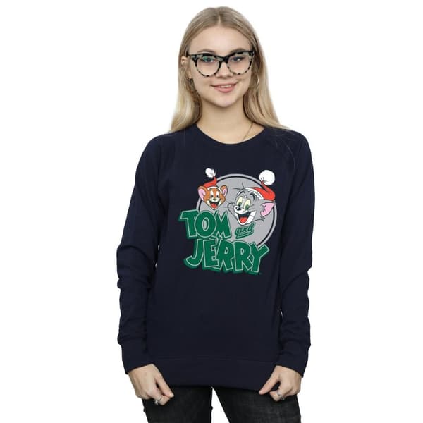 Tom And Jerry Womens/Ladies Christmas Greetings Sweatshirt