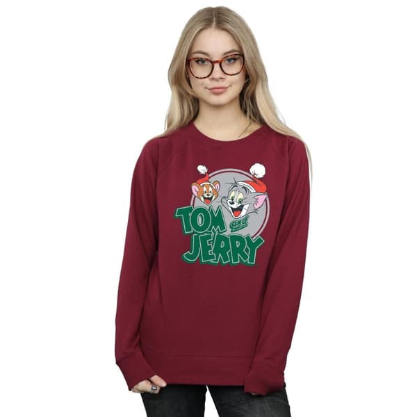Tom And Jerry Womens/Ladies Christmas Greetings Sweatshirt