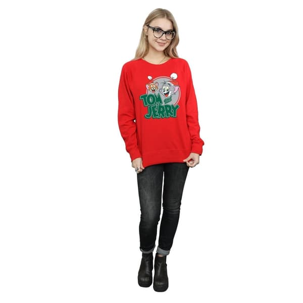 Tom And Jerry Womens/Ladies Christmas Greetings Sweatshirt