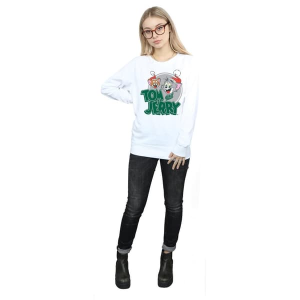 Tom And Jerry Womens/Ladies Christmas Greetings Sweatshirt