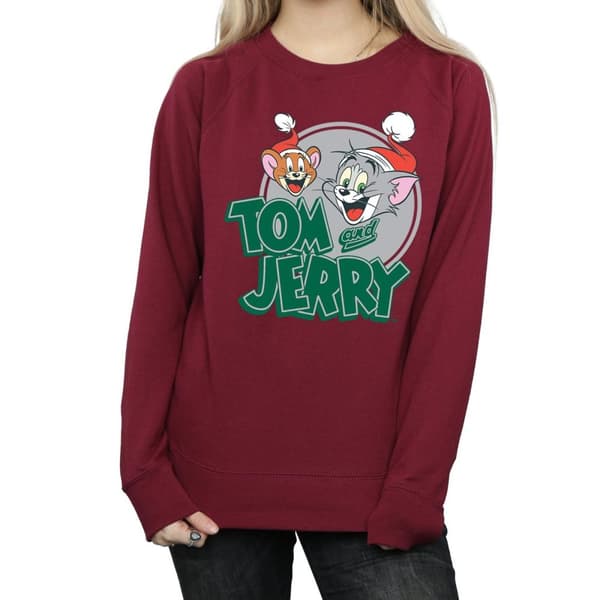 Tom And Jerry Womens/Ladies Christmas Greetings Sweatshirt