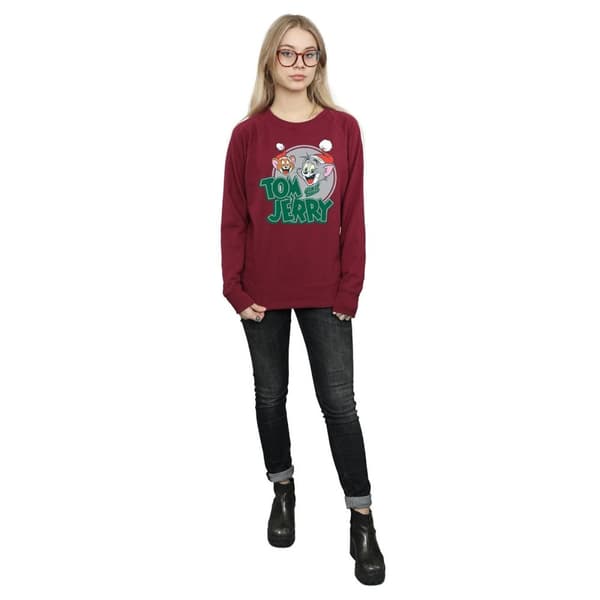 Tom And Jerry Womens/Ladies Christmas Greetings Sweatshirt