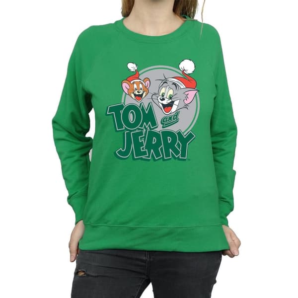 Tom And Jerry Womens/Ladies Christmas Greetings Sweatshirt