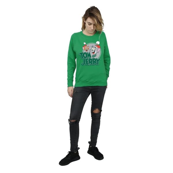 Tom And Jerry Womens/Ladies Christmas Greetings Sweatshirt