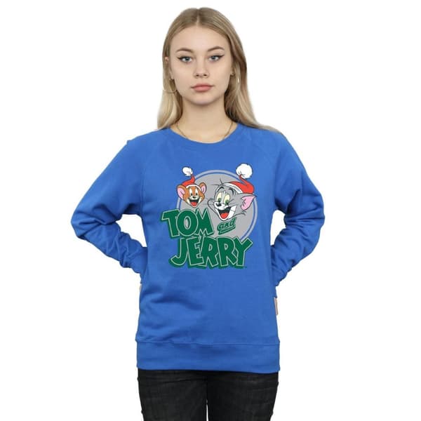 Tom And Jerry Womens/Ladies Christmas Greetings Sweatshirt