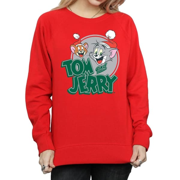 Tom And Jerry Womens/Ladies Christmas Greetings Sweatshirt