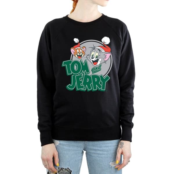 Tom And Jerry Womens/Ladies Christmas Greetings Sweatshirt