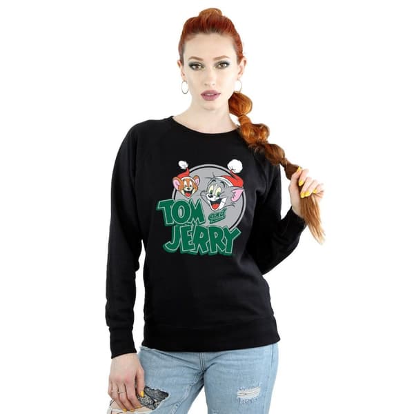 Tom And Jerry Womens/Ladies Christmas Greetings Sweatshirt
