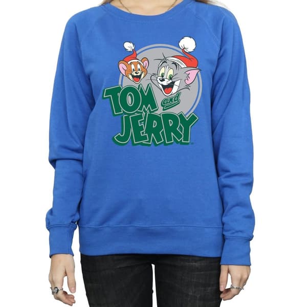 Tom And Jerry Womens/Ladies Christmas Greetings Sweatshirt
