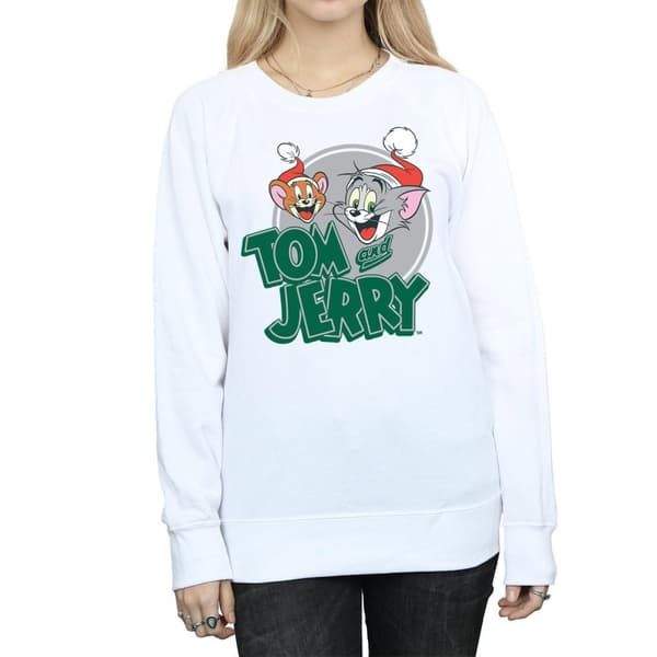 Tom And Jerry Womens/Ladies Christmas Greetings Sweatshirt
