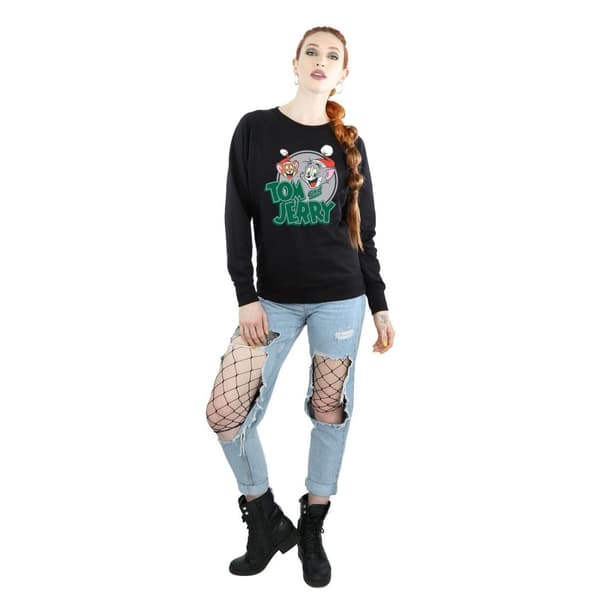 Tom And Jerry Womens/Ladies Christmas Greetings Sweatshirt