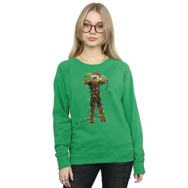 Star Wars Dam/Tjej Chewbacca Sweatshirt med julbelysning
