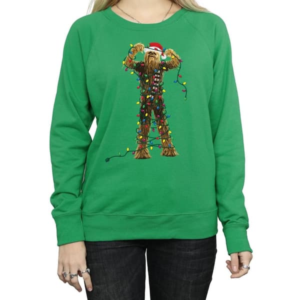 Star Wars Dam/Tjej Chewbacca Sweatshirt med julbelysning