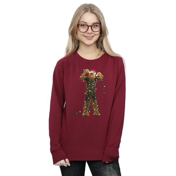 Star Wars Dam/Tjej Chewbacca Sweatshirt med julbelysning