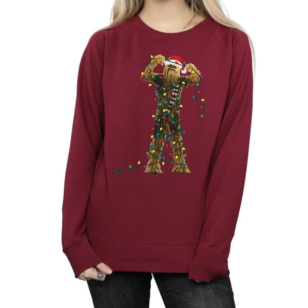 Star Wars Dam/Tjej Chewbacca Sweatshirt med julbelysning