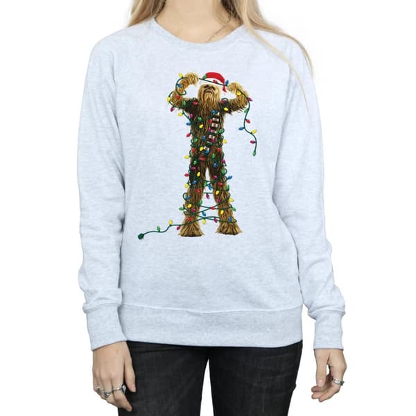 Star Wars Dam/Tjej Chewbacca Sweatshirt med julbelysning