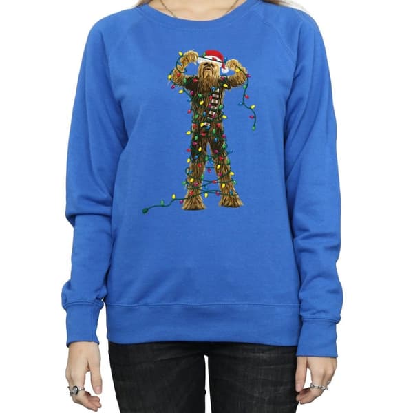 Star Wars Dam/Tjej Chewbacca Sweatshirt med julbelysning